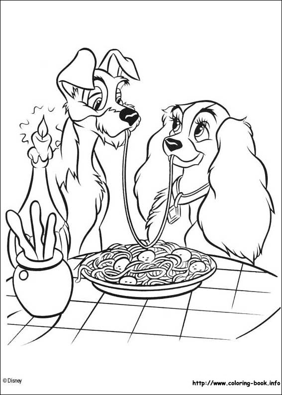 Lady and the Tramp coloring picture